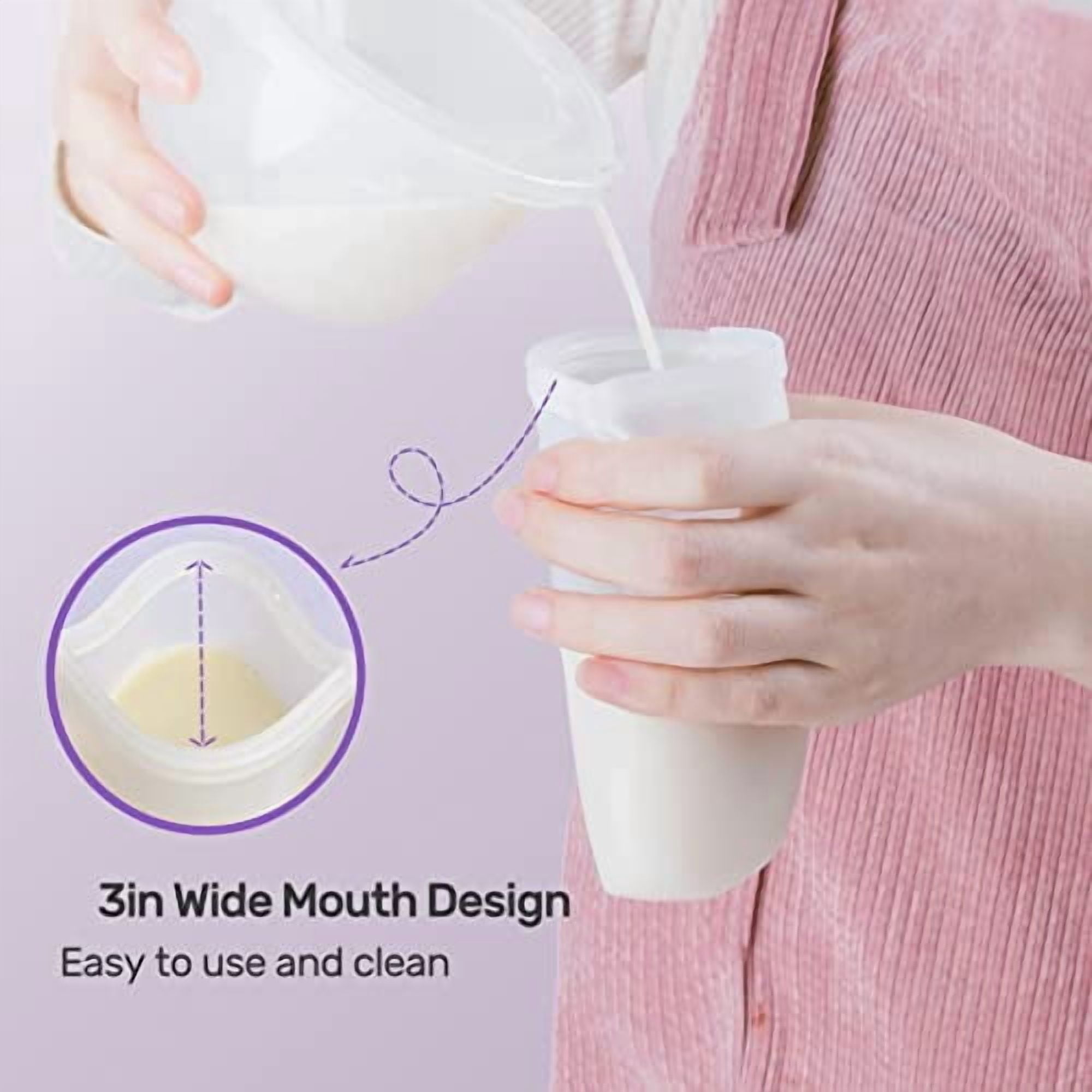 7 Pcs Silicone Breastmilk Storage Bags Reusable, 8oz/240ml Double Leak-Proof Breastmilk Freezer Bags, BPA Free Self-Standing Milk Bags for Breastfeeding, Baby Food Pouches