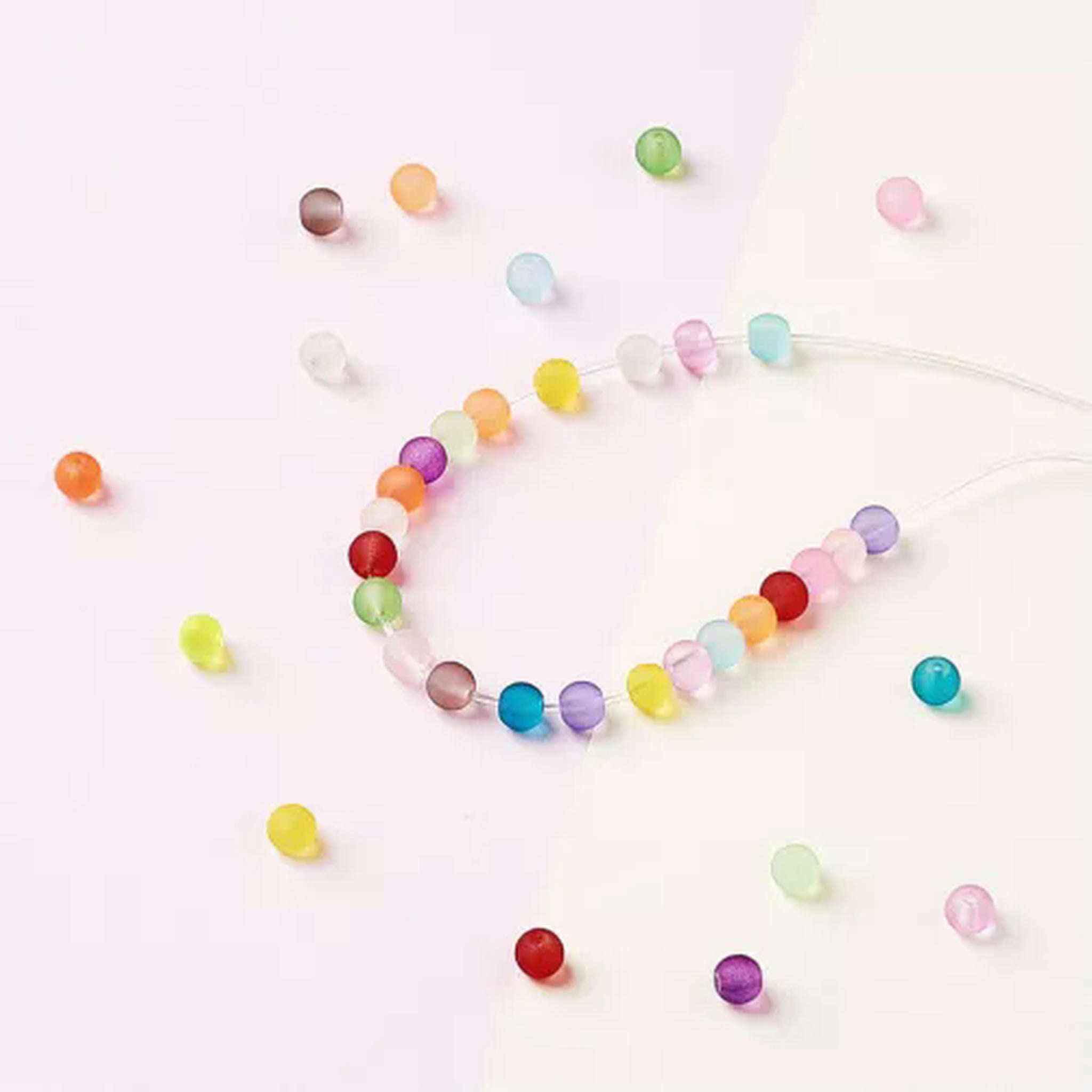U8MO 500pcs Colorful Frosted Glass Beads Round Smooth Matte Loose Bead Beading 4~10mm-8mm