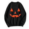 thumbnail image 3 of Womens Sweatshirts Halloween Classic Punpkin Face Print Sweatshirt Fall Long Sleeve Pullover Tops (Black L), 3 of 4