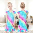 thumbnail image 2 of Pashop 2pcs Girls Nightgowns, Mermaid Short Sleeve Sleepwear Nightie Nightgown Princess Pajama Dresses for 6-7 Girls, 2 of 7