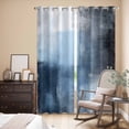 thumbnail image 3 of Blue Grey Kitchen Curtains 84 Inch Length, Modern Oil Painted Art Abstract Geometric Grommet Top Bedroom Living Room Curtains, Light Filtering Cafe Curtain Drapes 2 Panels Set 84''x84'', 3 of 9
