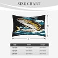 thumbnail image 4 of Daiia green salmon fish Pattern Bedding Waterproof Pillow Protector Zippered Queen – Bed Bug Proof Pillow Encasement-16"x24", 4 of 6