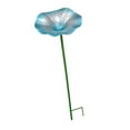 thumbnail image 4 of Baño para pájaros, comedero para pájaros de pie con forma de flor, decoración metálica decorativa, comedero para pájaros para jardín, patio, césped, azul, 4 of 8