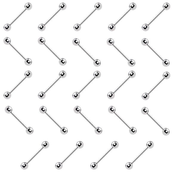 24 Pcs Anneaux de Tétine en Acier Chirurgical 16G 14G pour Perçage de Langue Bijoux