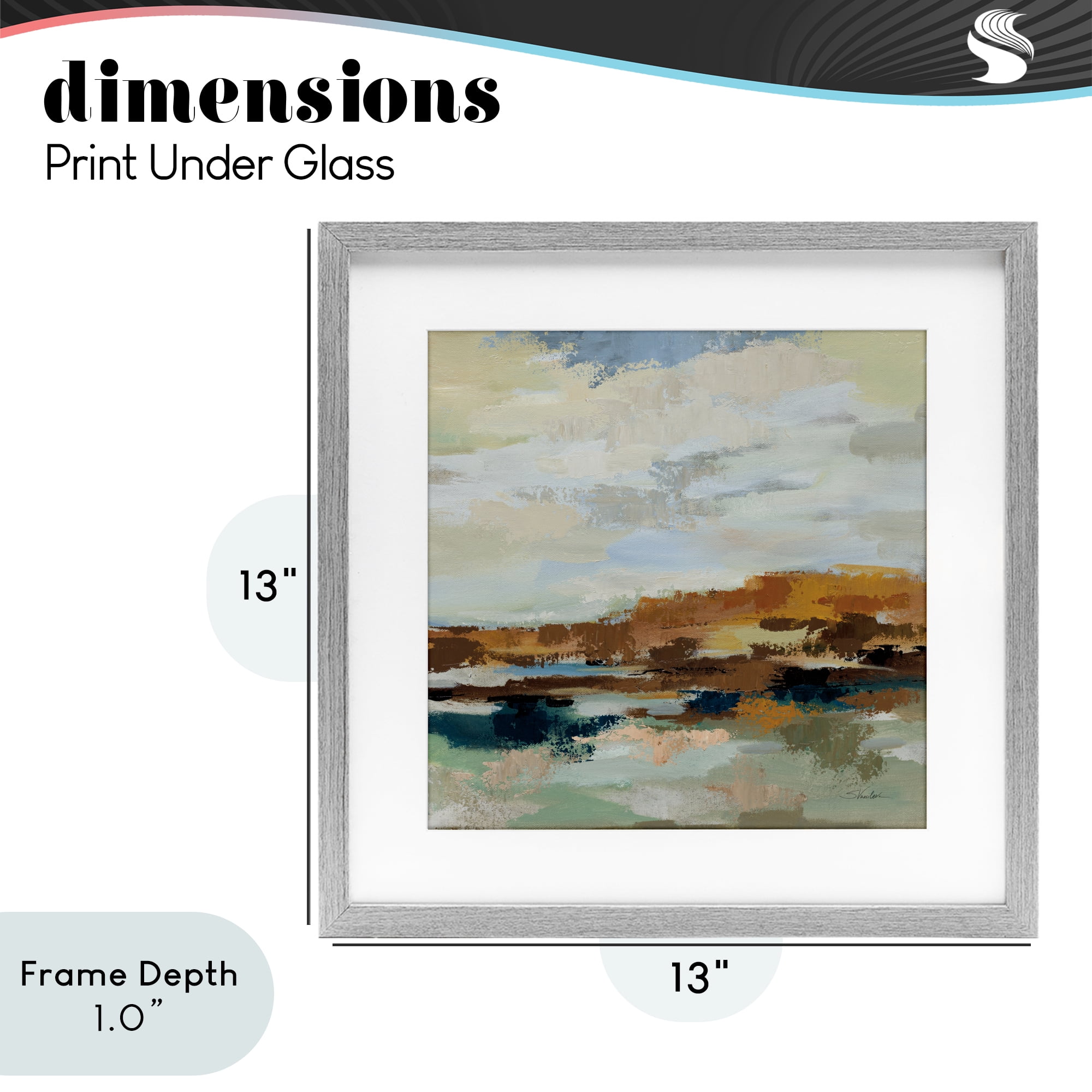 Stupell Industries American West Distortion Gray Framed Print Under Glass, design by Silvia Vassileva