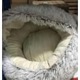 thumbnail image 2 of Donut Pet Beds for Small Cats and Dogs, Hooded Dog Bed for Crate, Round Cat Bed for Indoor Cats, Warm Comfortable, Removable Washable,Anti-Slip Fluffy Kennel Dog Bed for Sleep and Play, 2 of 5