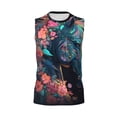 thumbnail image 4 of Yiaed Colorful Floral Patterned Horse Print Men's Singlet Vests Summer Running Muscle Tank Tops Gym Undershirt Round Neck Sleeveless for man, 4 of 5