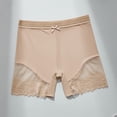 thumbnail image 2 of Seamless Boyshort Panties for Women, No Show Underwear with Lace Trim, Beige, Full Coverage Mid Rise Comfort Fit,Size XL, 2 of 8