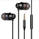 thumbnail image 2 of Auriculares con cable en la oreja de metal con anillo rojo y azul tipo C para teléfono móvil Universal con control de ajuste de cable de trigo de 3,5 mm, 2 of 3
