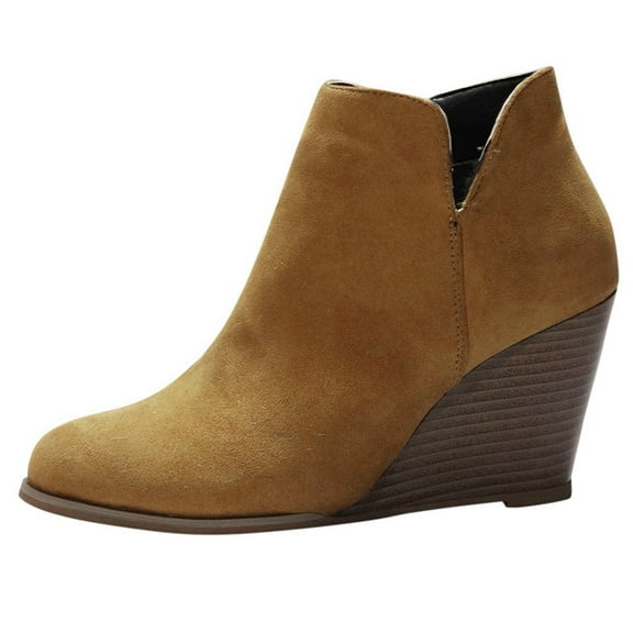 YLYL Womens Ankle Boots Fashion Pointed Toe Stacked Heel Comfortable Short Booties