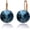 Dark Blue, variant on Austrian Crystal Round Drop Earrings for Women 14K Gold Plated Hypoallergenic Leverback Hoop Earrings