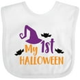 thumbnail image 3 of Inktastic My First Halloween, Witch Hat, Pointy Hat, Bats Boys or Girls Baby Bib, 3 of 4