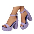 thumbnail image 3 of CAIXIA Beach Sandals For Woman Women's Summer Fashion Platform High Heel Open Toe Sandals Comfortable Casual Solid Color Shoes For Daily Wear,Purple, 3 of 9