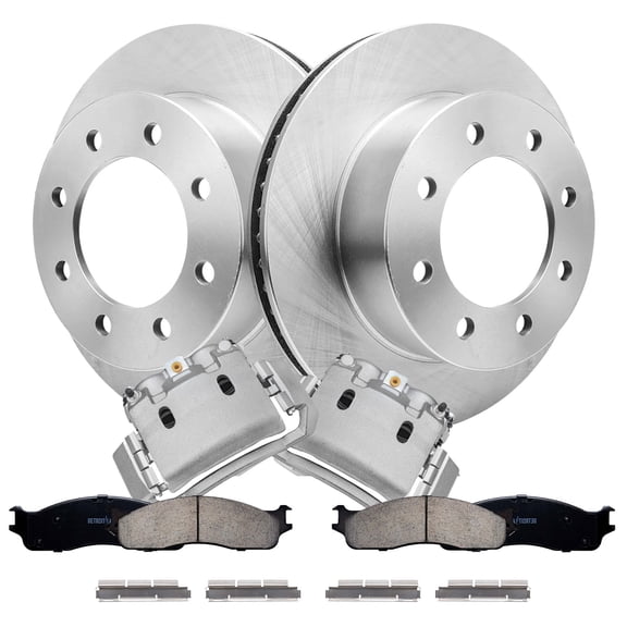 Detroit Axle - Front Brake Kit for 03-08 Dodge Ram 2500 3500, 13.91" Disc Brake Rotors Brake Calipers Ceramic Brake Pads 2003 2004 2005 2006 2007 2008 Replacement