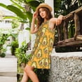 thumbnail image 2 of Picia Avocado Dog Print Women’s Sleeveless Midi Swing Dress – A-Line Pleated Tank Sundress, Comfortable and Flowy T-Shirt Dress, 2 of 7