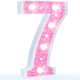 thumbnail image 1 of Lámpara decorativa Pooqla Pink Glitter número 7 con batería, 1 of 6