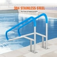 thumbnail image 2 of KFFKFF Pool Handrail, 2 PCS 55 x 32 inch Pool Railing, Stainless Steel with Base Plate for Indoor/Outdoor Pools,Swimming Pool Railing for Decks, 2 of 9