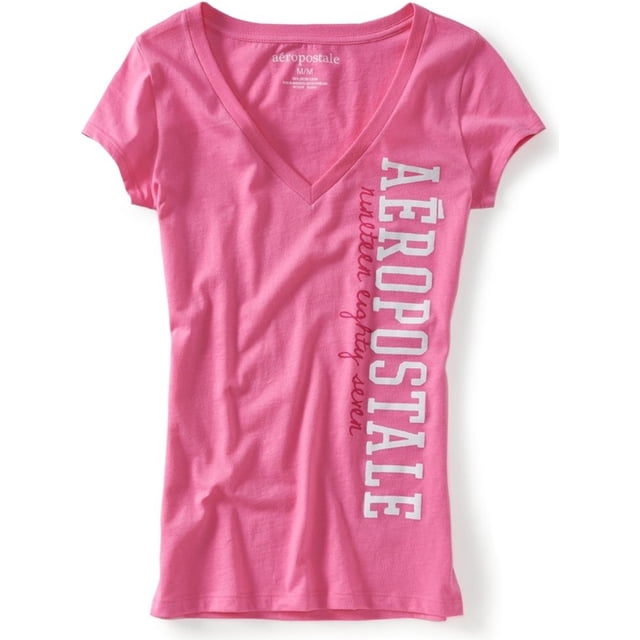 Aeropostale Vert Eighty-seven Camiseta gráfica para mujer, rosa, pequeña Aeropostale Camiseta gráfica