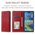 thumbnail image 6 of TECH CIRCLE Case For iPhone 14 Pro Case, Slim PU Leather Flip Folio Case Card Holders Kickstand Magnetic Shockproof Protective TPU Inner Wallet Cover for Apple iPhone 14 Pro 6.1" 2022,Red, 6 of 6