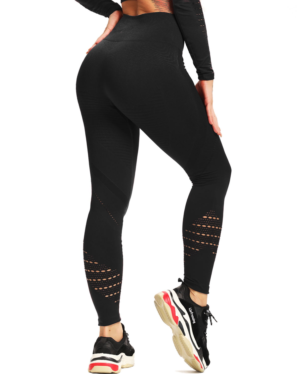 Women Short Pants Leggings Flex High-Waist Tummy Yoga Fitness Running Gym Black 