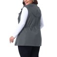 thumbnail image 3 of Agnes Orinda Women's Plus Size Anorak Utility Vest Drawstring Lightweight Sleeveless Cargo Hooded 4X Dark Gray, 3 of 6