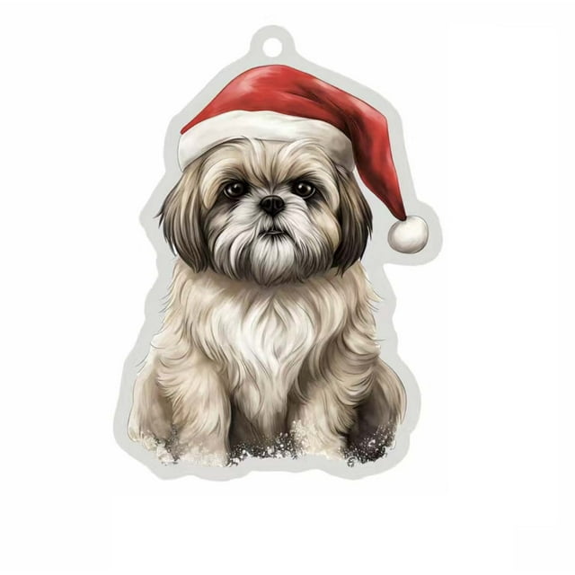 Kitchen Mats and Rugs Cute Dog Christmas Acrylic Flat Christmas Tree Pendant Home Decoration Gift