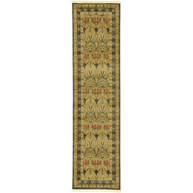 Unique Loom Edinburgh Collection Oriental Traditional French Country Runner Rug, 2 Feet 7 Inch x 10 Feet, Blue/Beige