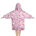 thumbnail image 2 of Pioneer Flower Floral Print Pattern Blanket Hoodies for Kids 6-13YR Oversize Wearable Blanket Hoodies for Boys Girls Teens, 2 of 7
