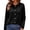 Black, variant on QSAWXQZ Women's Thermal Cardigan Crew Neck Long Sleeve Button Down Fleece Lined Stretch Winter Base Layer L