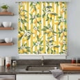 thumbnail image 5 of Lemon Leaves Sheer Curtains 96 Inches Long, Yellow Vertical Stripes Spring Flowers Light Filering Curtains, Privacy Drapes Simi Floor to Veiling Curtain for Living Room Bedroom Large Window Treatment, 5 of 9