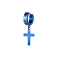 thumbnail image 2 of Pendientes de acero inoxidable Sonducket en forma de Cruz estilo Hip Hop Rock Clip en Azul, 2 of 6