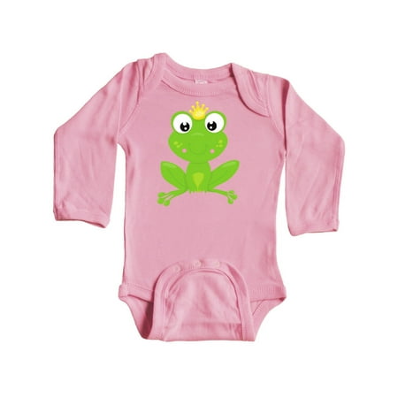 

Inktastic Frog Prince Cute Frog Frog With A Crown Gift Baby Boy or Baby Girl Long Sleeve Bodysuit