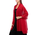 thumbnail image 4 of Uqiangy Shawl Wraps for Women Summer Chiffon Shawl Sheer Shawl for Evening Dresses Summer Shawls for Women Lightweight Silk Shawl Wraps for Women Chiffon Scarf Wine, 4 of 5