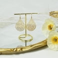 thumbnail image 4 of Ncheli Teardrop Gold Plated Dangle Earrings, Filigree, 2 Pieces, 4 of 5
