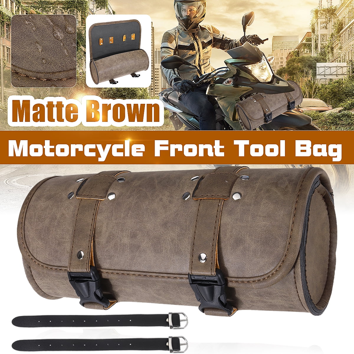 Motorcycle Front Rear Handlebar Fork Tool Bag Saddlebag Storage Luggage