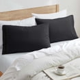 thumbnail image 2 of Nestl Pillow Cases, 1800 Series Luxury Soft Microfiber Queen/Standard Pillow Cases Set of 2 (20"x30"), Breathable & Easy Care Pillow Covers, Black, 2 of 6