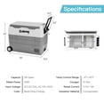 thumbnail image 2 of Costway 58 Quarts Car Refrigerator Portable RV Freezer Dual Zone w/ Wheel Gray, 2 of 10