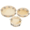 thumbnail image 2 of Pandereta De Mano De Madera, Tambor De Pandereta De Una Sola De Cuero De Vaca De 3 Piezas, Multiusos Para Amantes De La Danza De La Música Iglesia De Percusión, 2 of 7