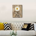 thumbnail image 2 of Flower Canvas Wall Art White Daisy Canvas Picture Farmhouse Wall Decor Vintage Brown Botanical Prints Canvas Artwork for Bathroom Living Room Bedroom Home Decor Framed Ready to Hang 12"x16", 2 of 6