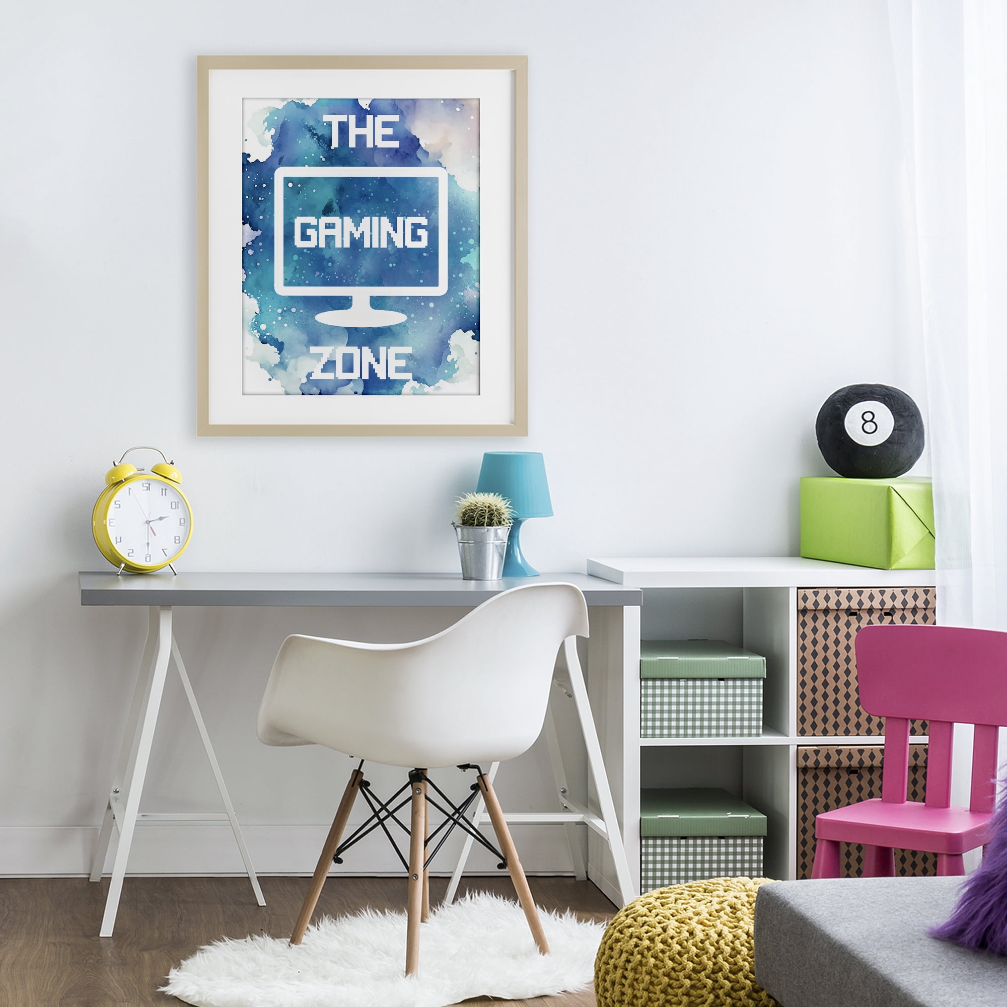 Gaming Zone Moniter Birch Framed Print Under Glass, design by Marcus Prime