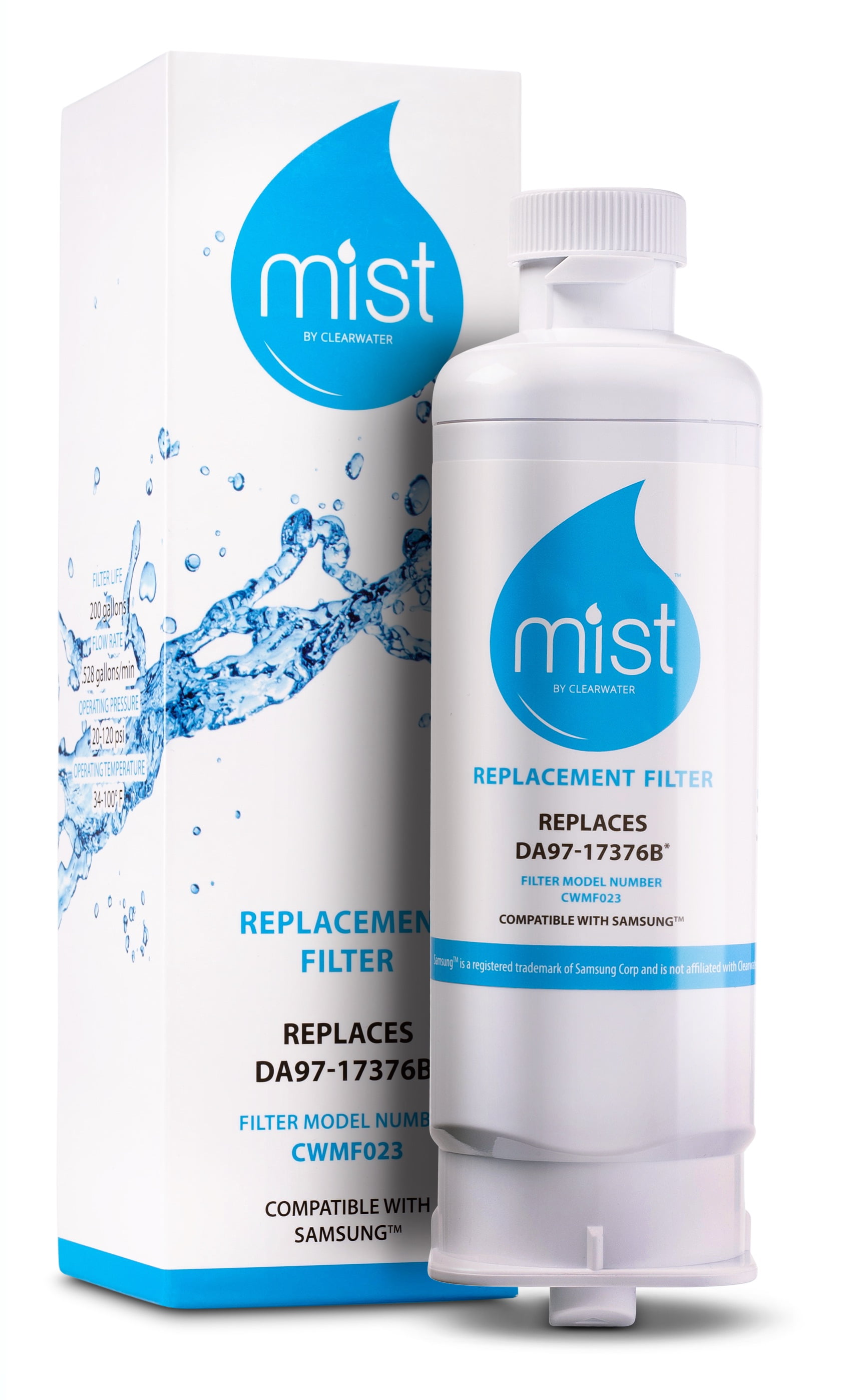 RF23M8090SG RF23M8070SG 3-Pack HAF-QIN//EXP Crystala Filters DA97-17376B Replacement For Samsung Genuine DA97-08006C Refrigerator Water Filter RF23M8570SR RF23M8070SR RF23M8590SG, RF23M8090SR
