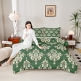 thumbnail image 4 of Manfei Green Damask Flower Bedding Comforter Set, Tribal Hippie Mandala Twin Comforter Sets, Teen Adult Female Man Reversible Bedding Set, Lightweight Room Decor, 2-Piece, 4 of 8