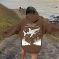 thumbnail image 2 of Fiaer Women's Hooded Sweatshirts Loose Drawstring Hoodies Ocean Theme Graphic Long Sleeve Tops with Pocket Coffee L, 2 of 6