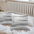 thumbnail image 6 of Grey White Ombre Throw Pillow Covers 24x24 Inch Set of 2, Abstract Art Oil Painting Modern Waterproof Outdoor Pillow Covers, Decorative Cushion Pillowcases for Couch, Sofa, Bed, Garden, Patio, 6 of 9