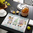 thumbnail image 3 of Easter Placemats Set of 6, Farmhouse Gnomes Flowers Rabbit Eggs Check Wooden Placemats for Dining Table, Place Mats for Kitchen Tabletop, Waterproof Wipeable Dining Table Mats Set, 3 of 9