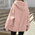 thumbnail image 3 of Lumtrix Hoodies for Women Zip Up,Y2K Oversized Sweatshirts Hooded Long Sleeve Fleece Lined Casual Hoodie Soft Outerwear 2025 Clothes Light pink 2XL, 3 of 4