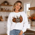 thumbnail image 6 of Leopard Checkered Pumpkin Sweatshirt, Autumn Fall Sweater, 6 of 9