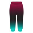 thumbnail image 3 of CLOISE Capris for Women Stretch Capris Joggers With Pockets Soft Elastic Waist Running Petite Capri Sweatpants Pull On Capri Lounge Pants Gradient Color Casual Yoga Capris Green, 3 of 6