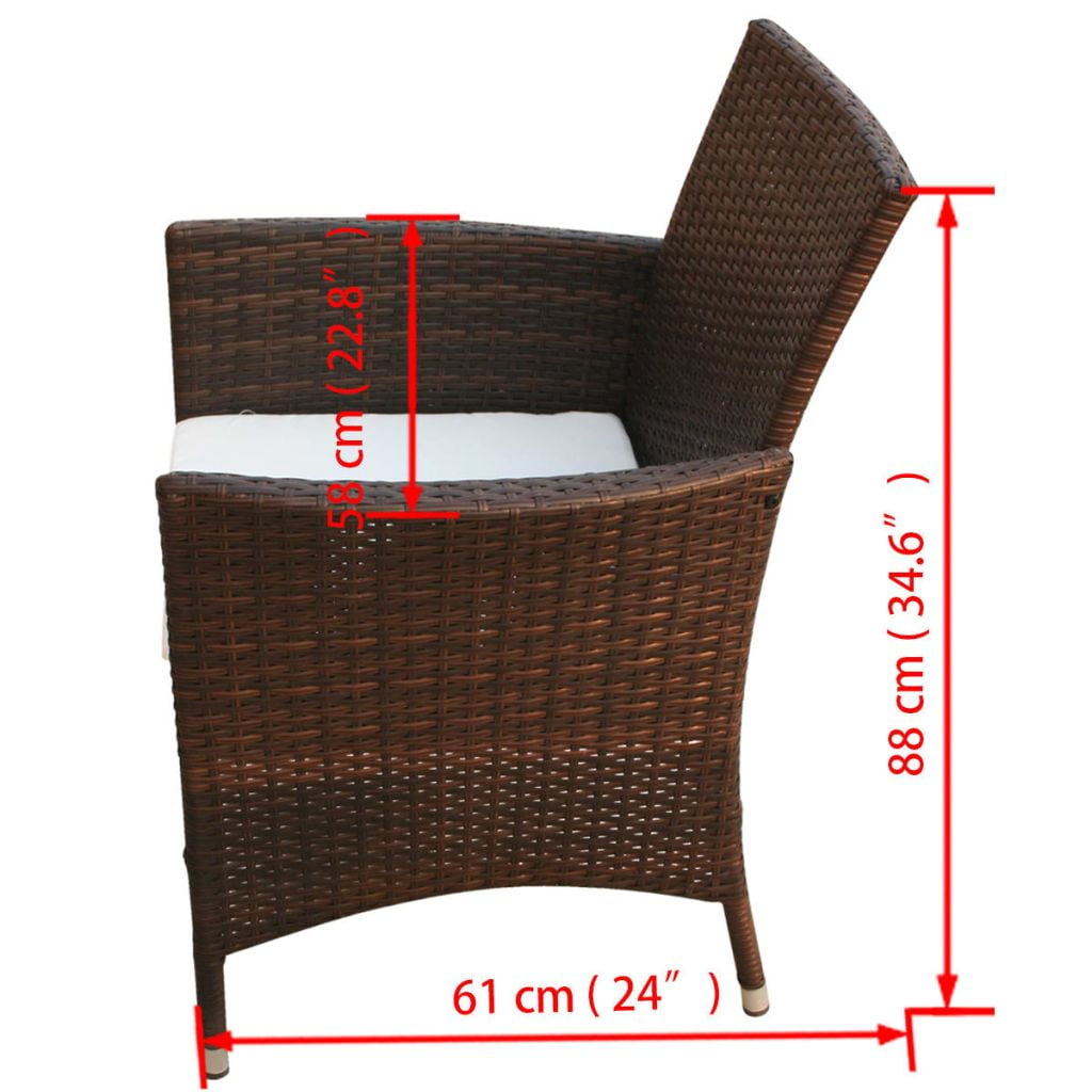 Kepooman 7 Piece Patio Wicker Lounge Chairs with Cushions, Brown Kepooman 7 Piece Patio Wicker Lounge Chairs with Cushions, Brown