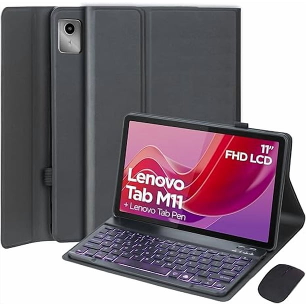Funda con Teclado Retroiluminado con Mouse, Negro - Lenovo Tab M11 11'' 2024 (TB330FU/TB330XU)